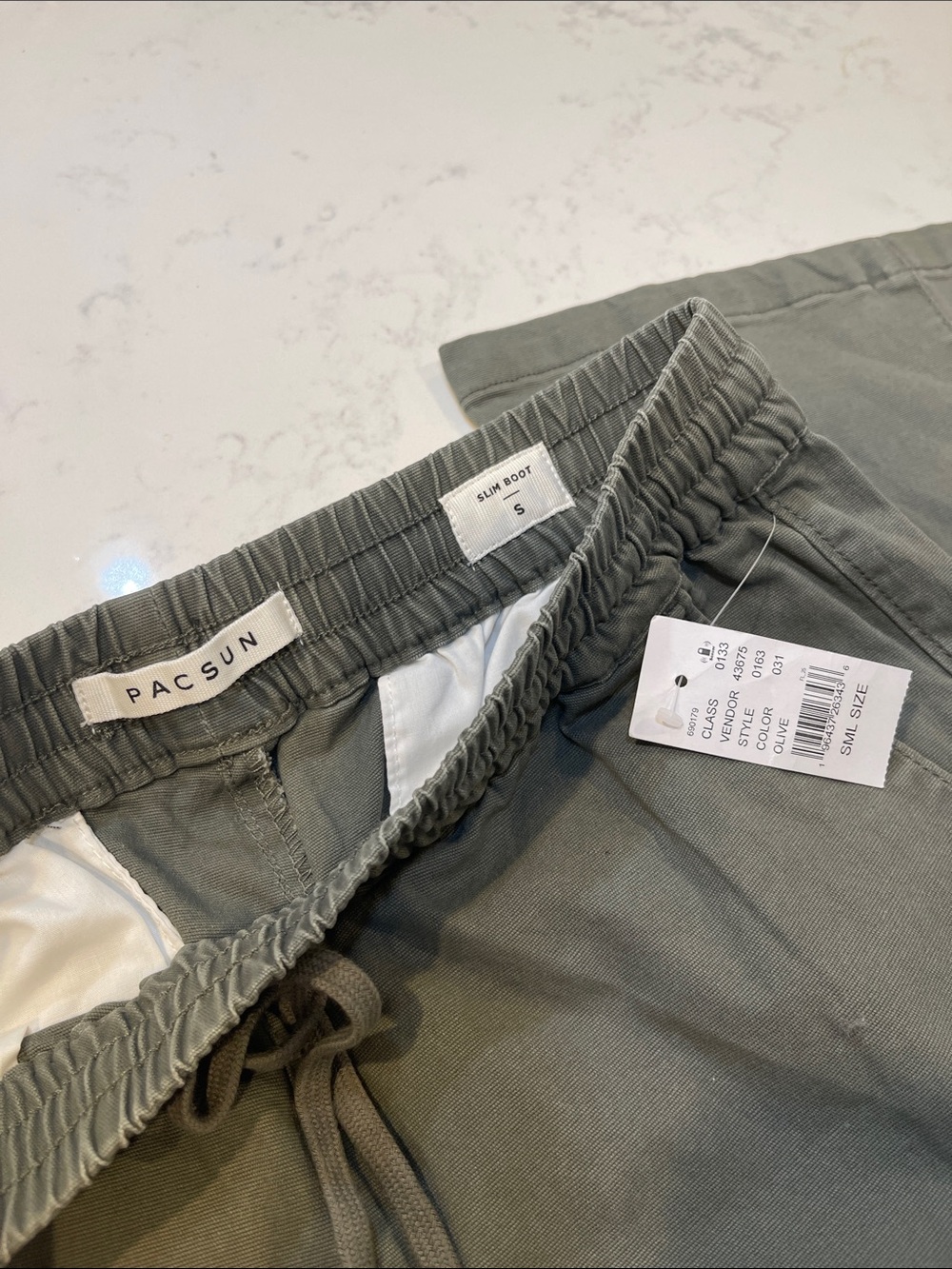 NWT PacSun Olive Green Cargo Slim Boot with Drawstring Size Small - Picture 2 of 8